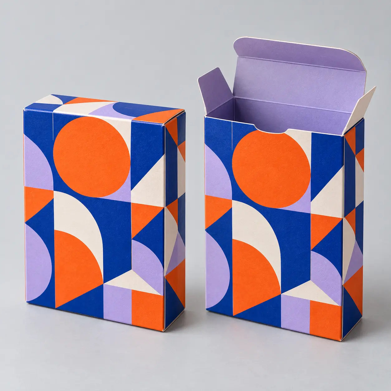 Illustrative custom playing card tuck box with original example artwork; made-to-order production